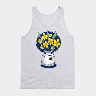 Yellow Flower Vase Tank Top